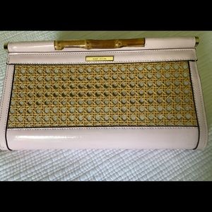 Anne Klein pink patent leather clutch/shoulder bag